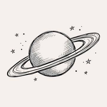 Futura app icon — a hand-drawn Saturn